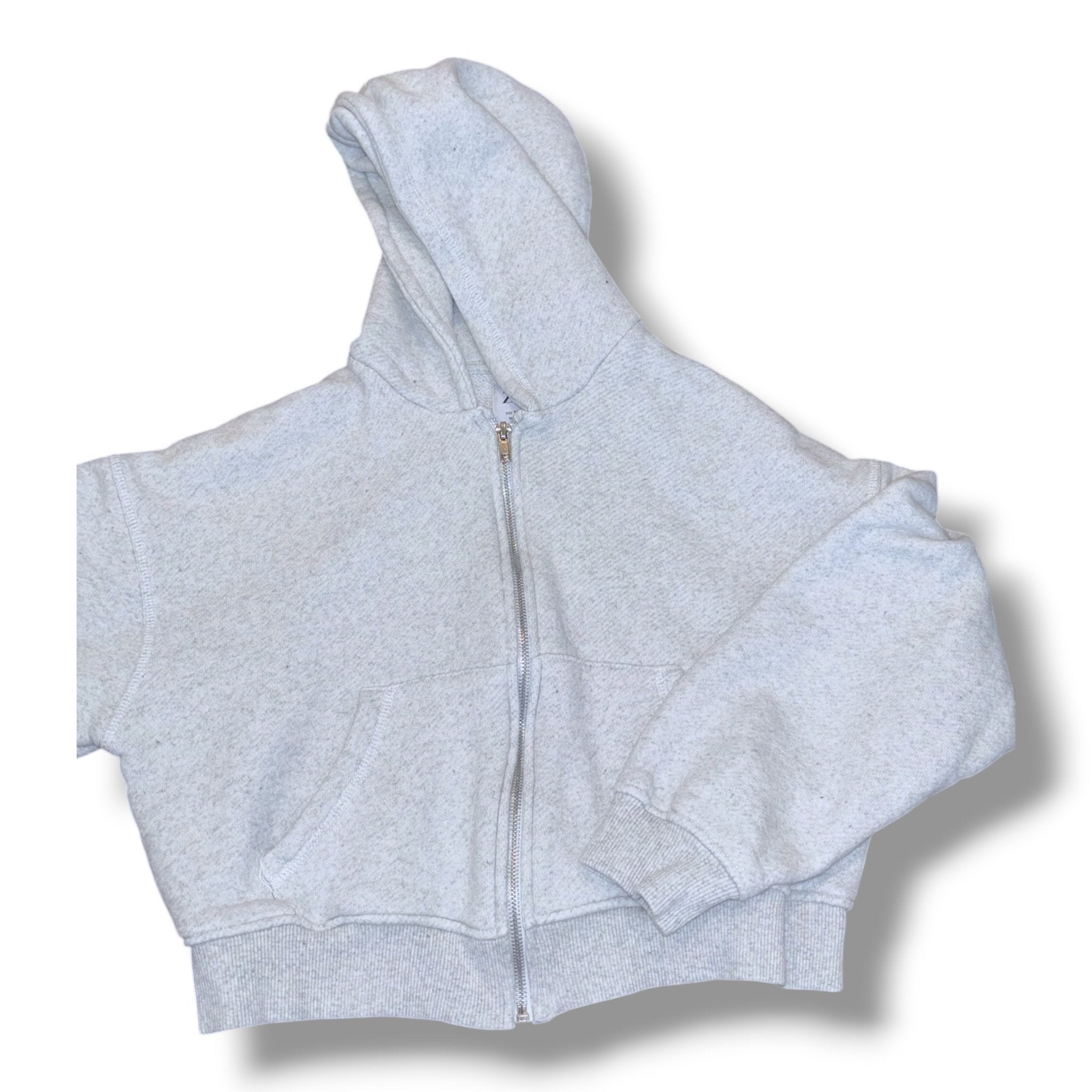 Size 11/12 Zara heathered gray cropped zip-up hoodie Default Title / 12-Nov / Girl