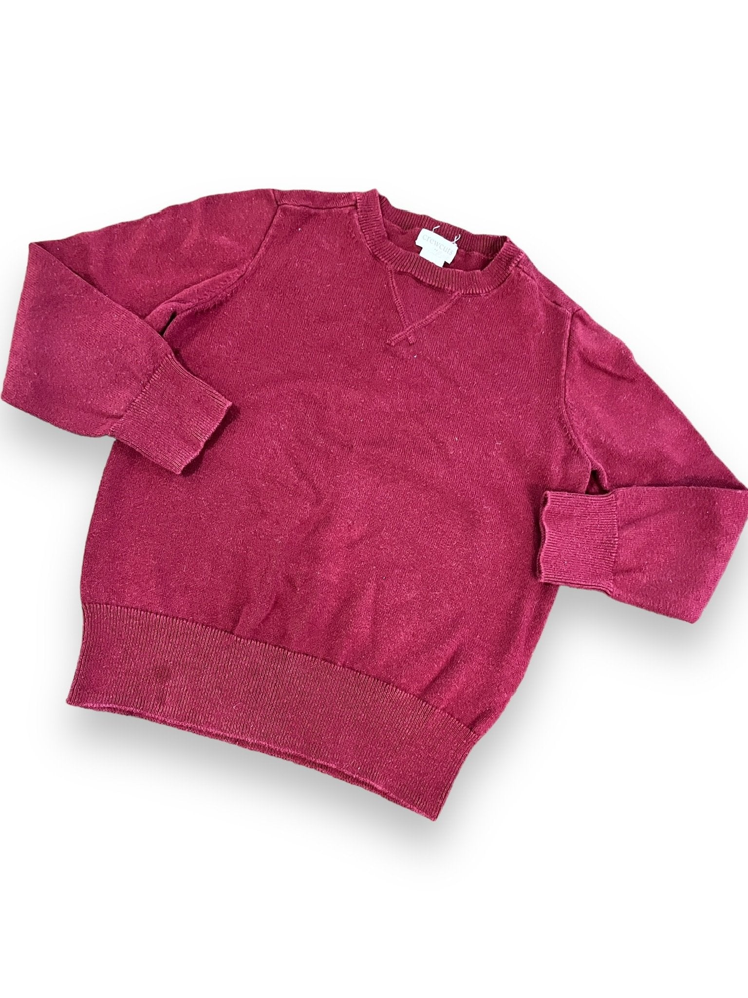Size 4/5 Crewcuts (Factory) maroon knit sweater, waterspot Default Title / 5-Apr / Boy