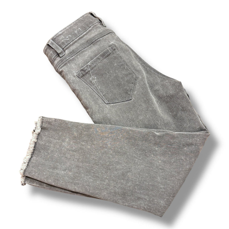 Size 8 IKKS grey jeans, frayed hem Default Title / 8 / Girl
