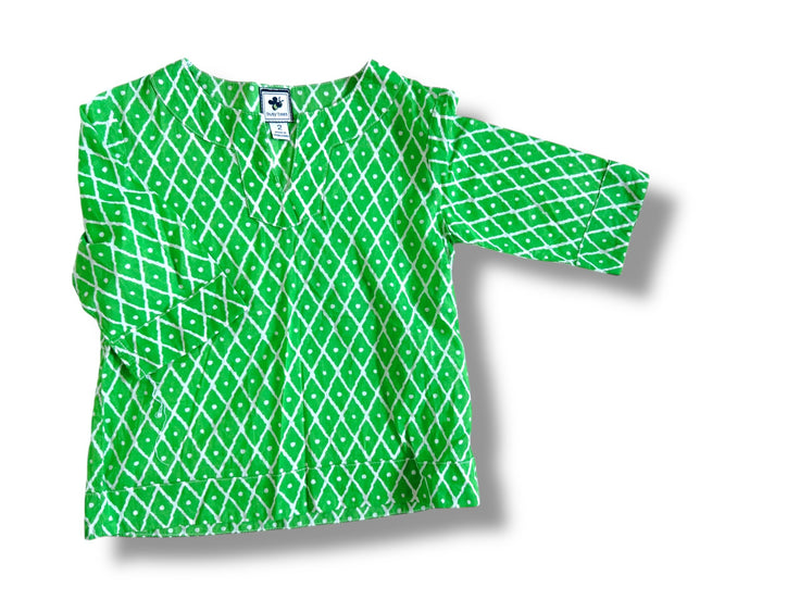 Size 2 Busy Bees green swim cover up with white polka dots Default Title / 2 / Girl