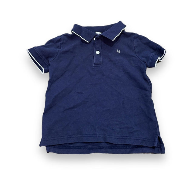 Size 2 Janie and jack navy polo, white trim on collar, sleeves Default Title / 2 / Boy