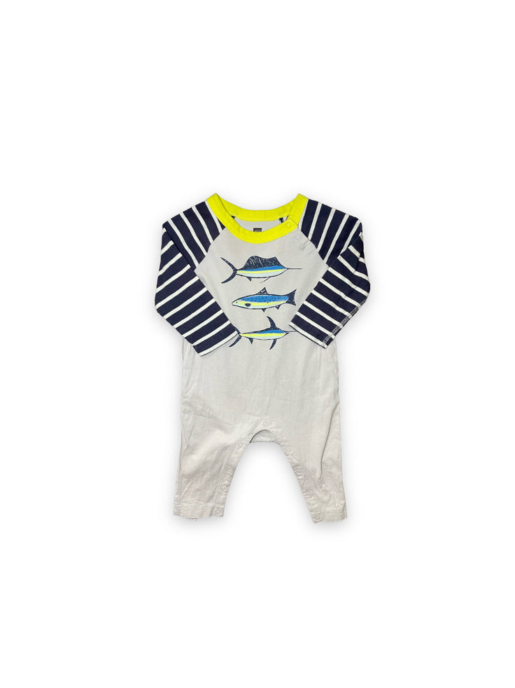 Size 6-9 month Tea fish long romper Default Title / 6-9 month / Boy