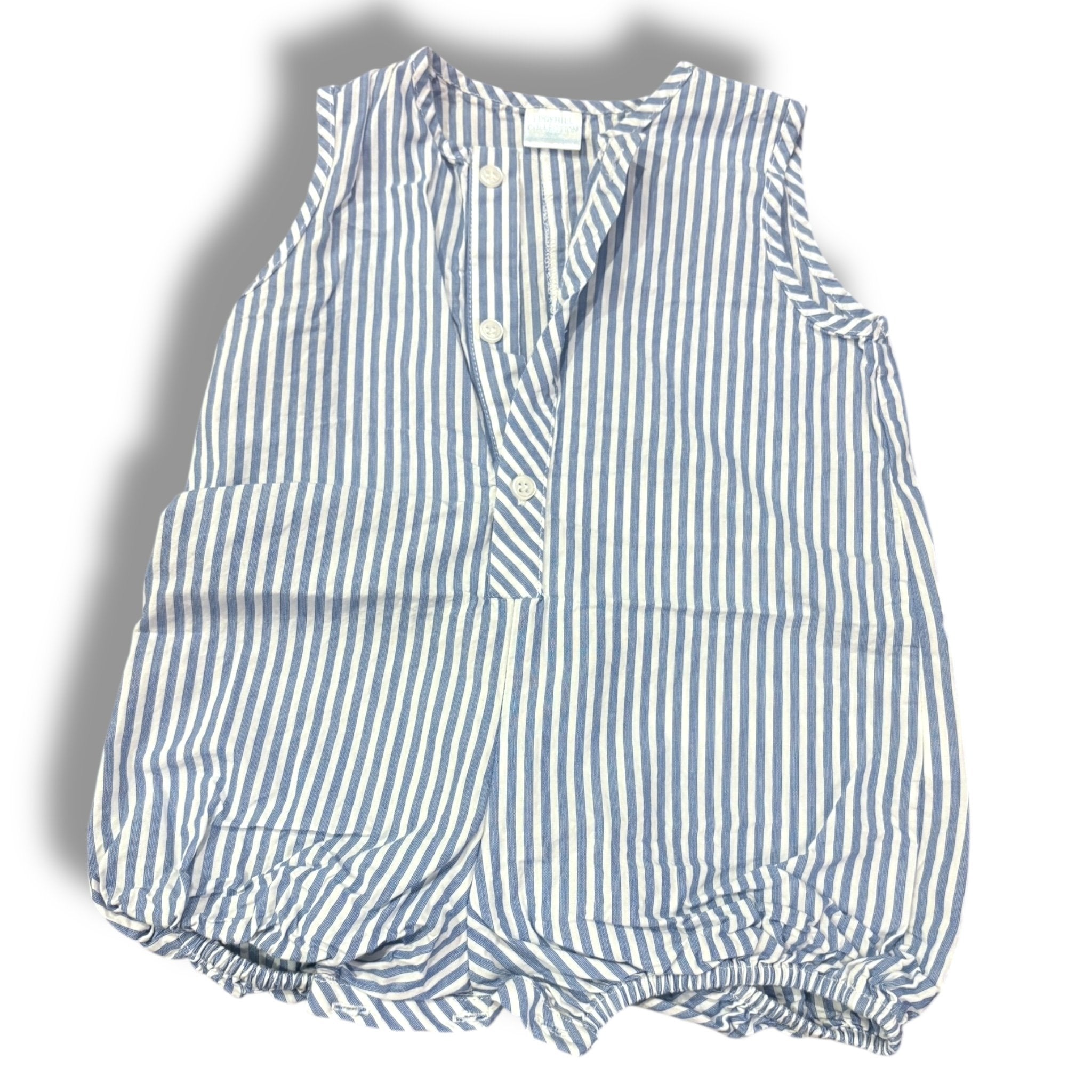 Size 18 month Edgehill collection blue/white stripe henley bubble Default Title / 18 month / Boy