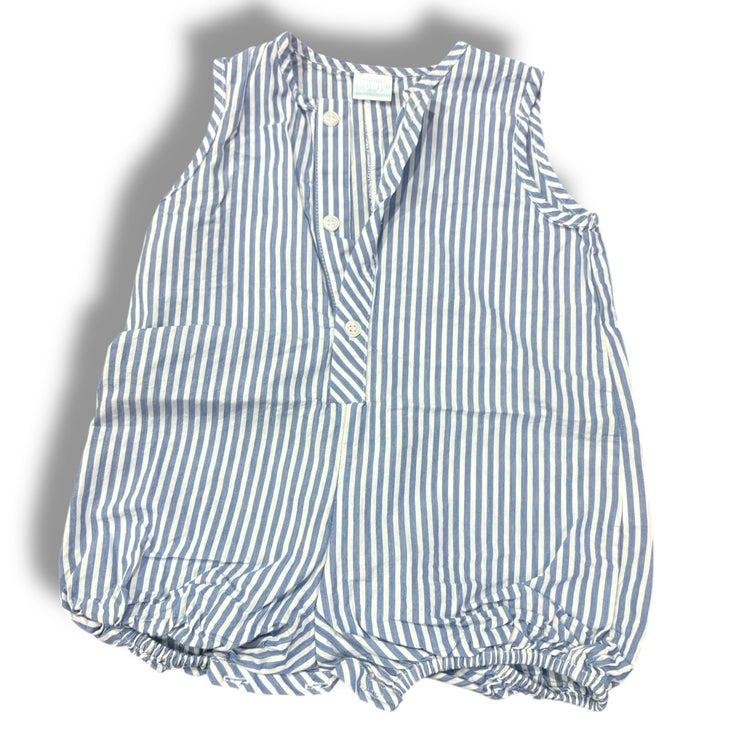 Size 18 month Edgehill collection blue/white stripe henley bubble Default Title / 18 month / Boy