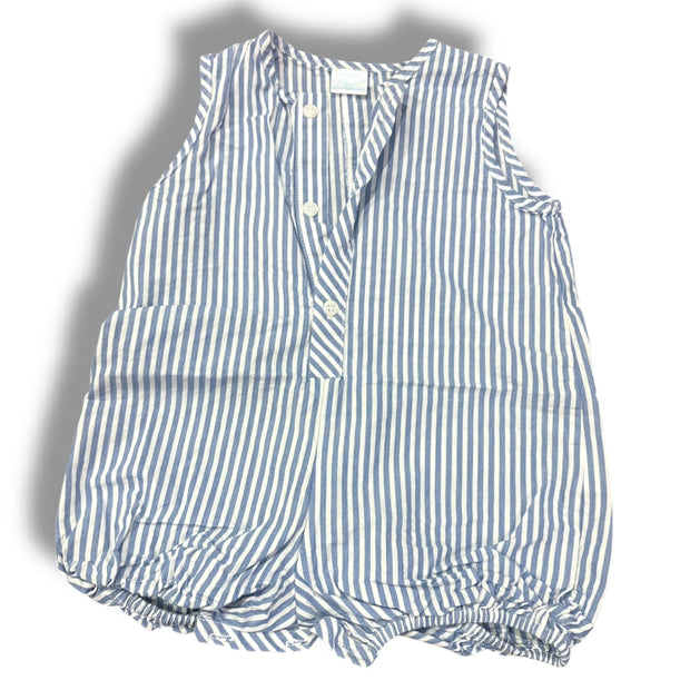 Size 18 month Edgehill collection blue/white stripe henley bubble Default Title / 18 month / Boy