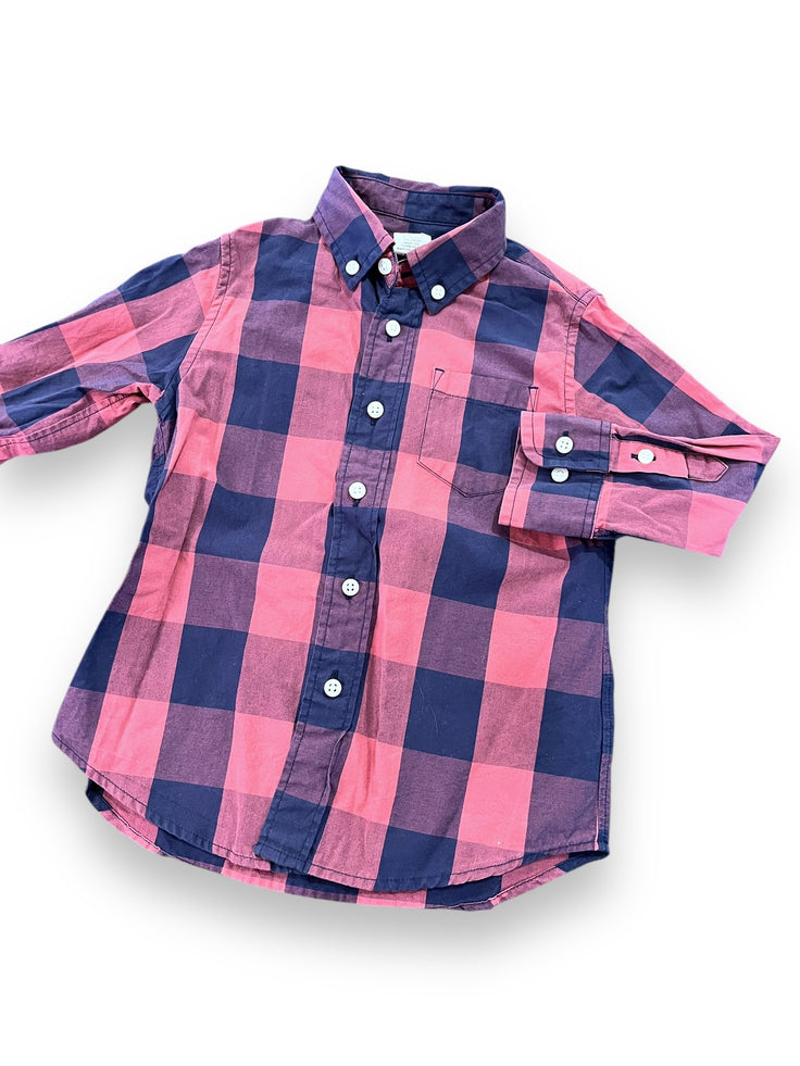 Size 3 Crewcuts Pink and Navy Buffalo Check Button Down Default Title / 3 / Boy