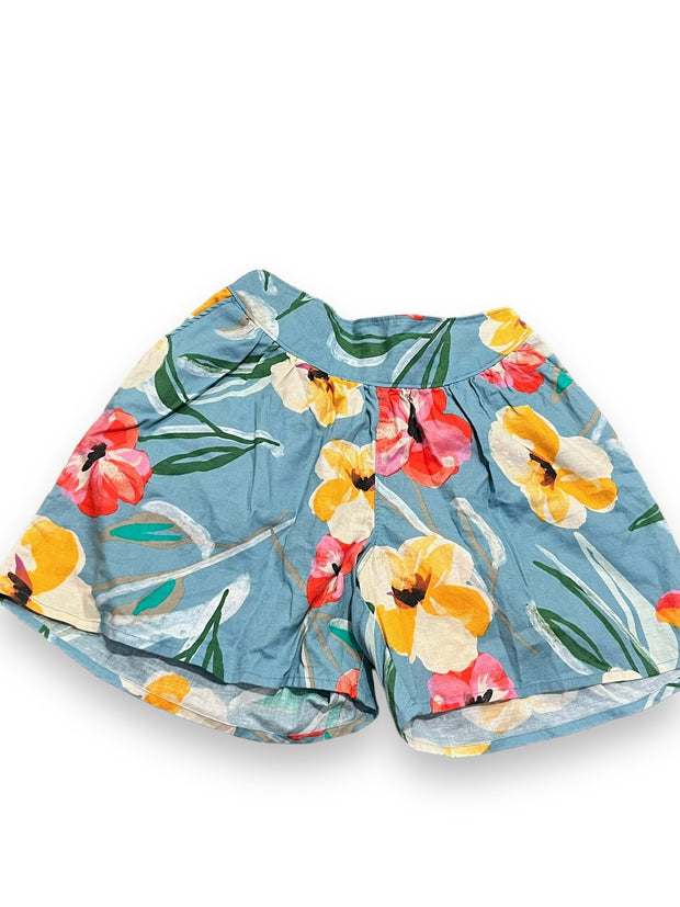 Size 8 Tea Collection blue floral high waisted shorts Default Title / 8 / -