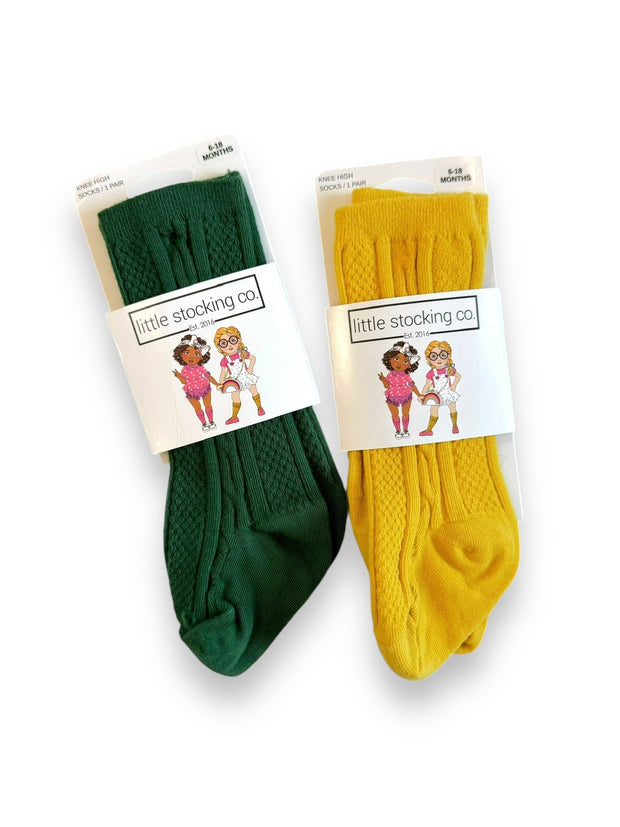 Size 6-18 month Little Stocking Co. yellow and green knee high socks NWT Default Title / 6-18 month / -