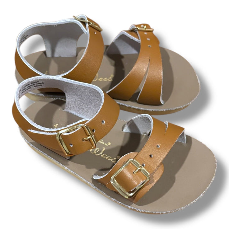Size Toddler 4 SeaWees brown leather sandals w/ gold buckles Default Title / Toddler / -
