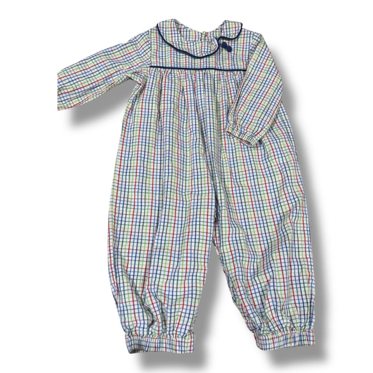 Size 18 month Mary & Grace green/blue/red/white plaid suit w/ blue corduroy piping, buttons Default Title / 18 month / Boy