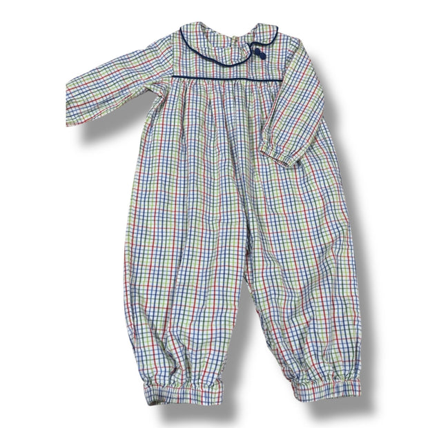 Size 18 month Mary & Grace green/blue/red/white plaid suit w/ blue corduroy piping, buttons Default Title / 18 month / Boy