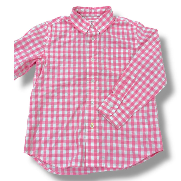 Size 3 Crewcuts bright pink/white gingham buttondown Default Title / 3 / Girl