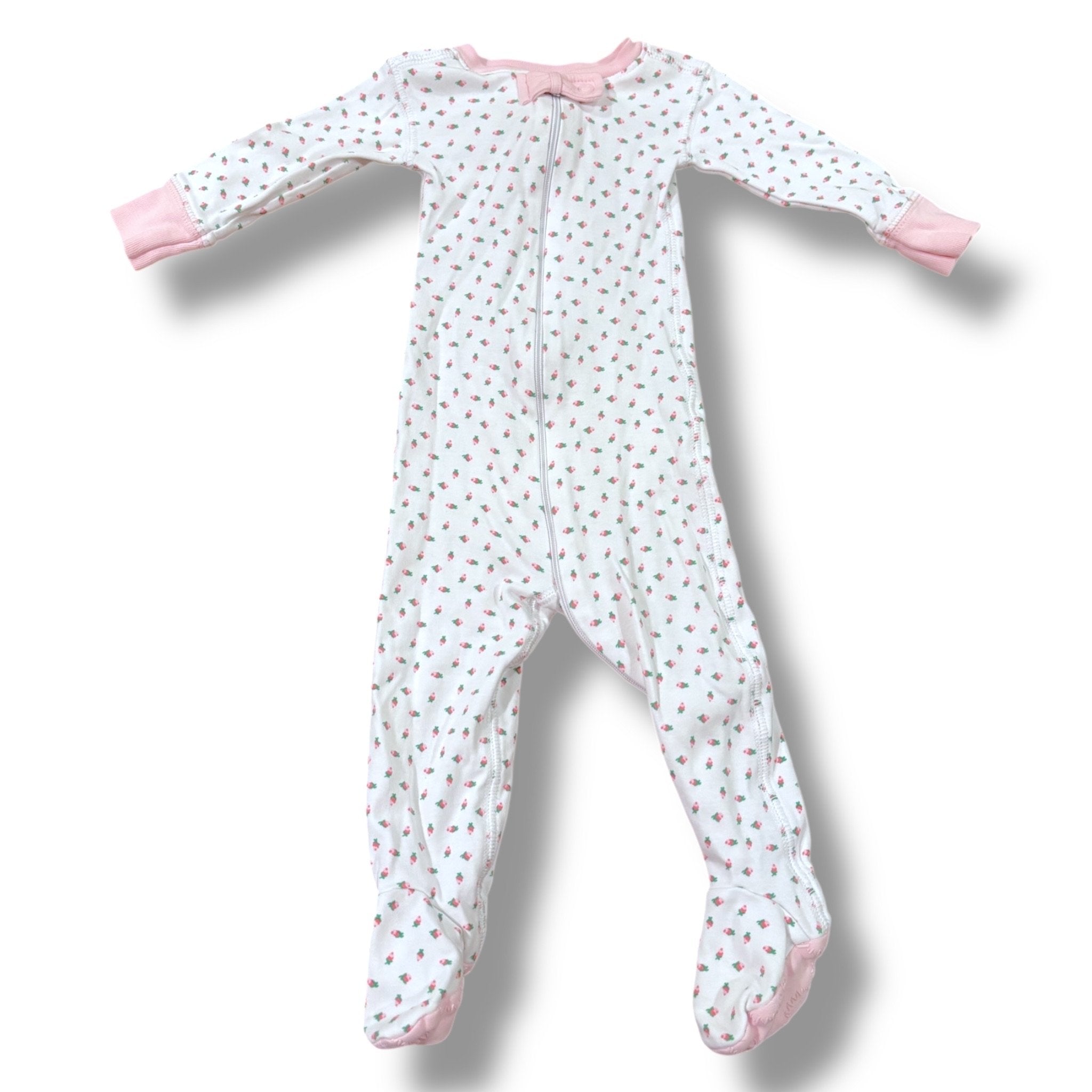 Size 3/6 month TBBC white sleeper w/ pink rosebuds Default Title / 3-6 month / Girl