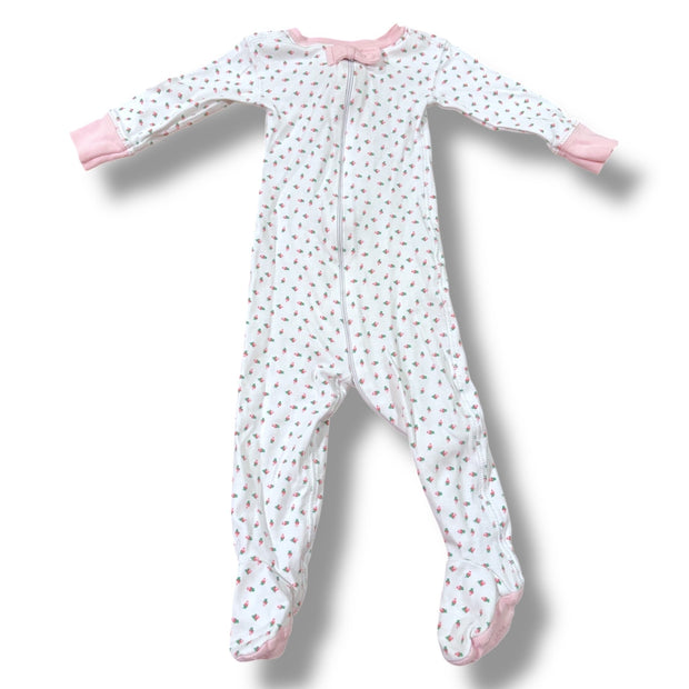 Size 3/6 month TBBC white sleeper w/ pink rosebuds Default Title / 3-6 month / Girl